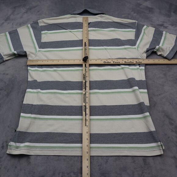 Callaway Shirt Mens L Gray Multicolor Striped Polo Sport Short Sleeve LOGO - Picture 4 of 16